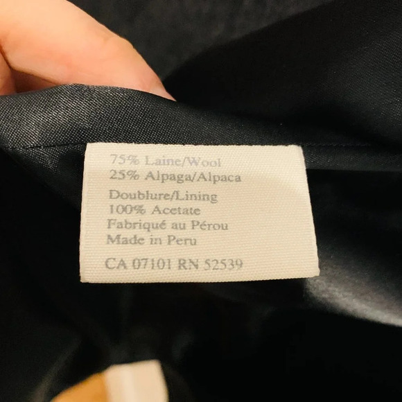 Hilary Radley 12 M/L Black Alpaca Wool Coat Jacket Made In Peru - Picture 2 of 16